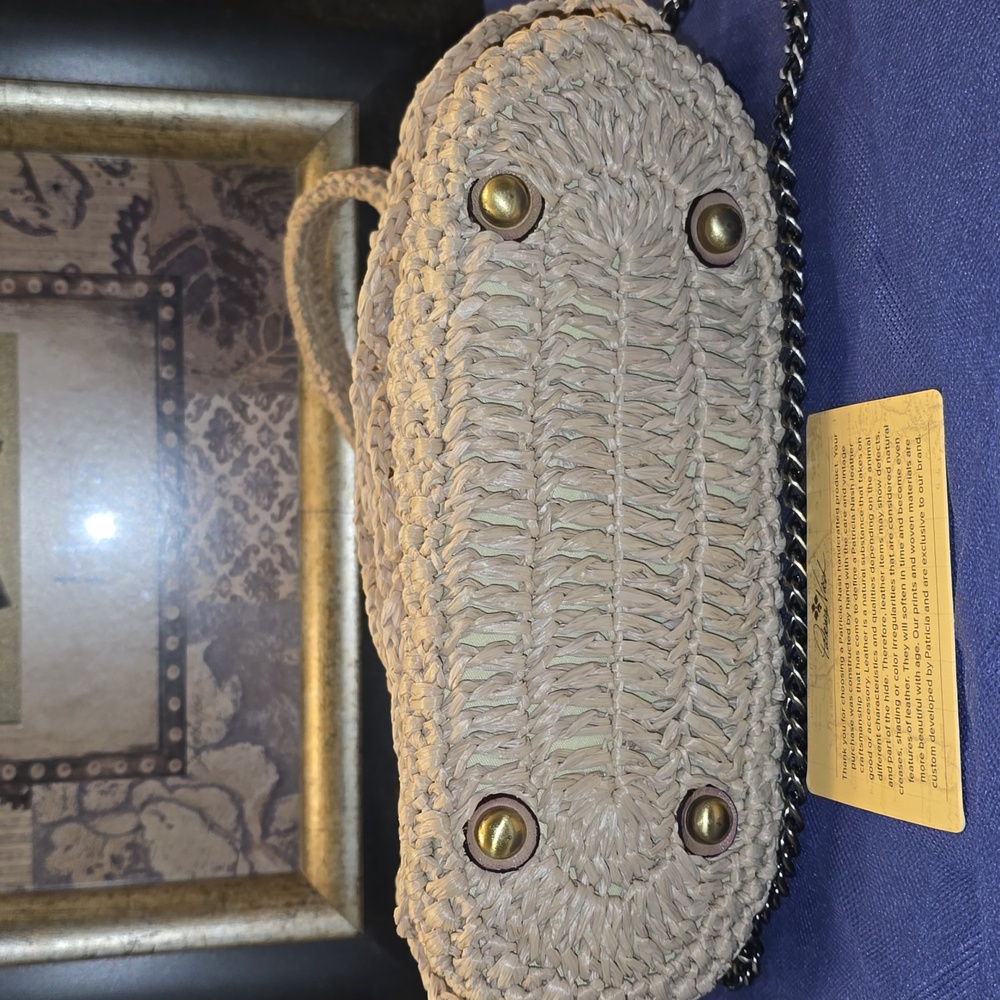 NWOT PATRICIA NASH Scalloped Raffia LAUREANA X-BODY IN A NEUTRAL BEIGE - Picture 12 of 17